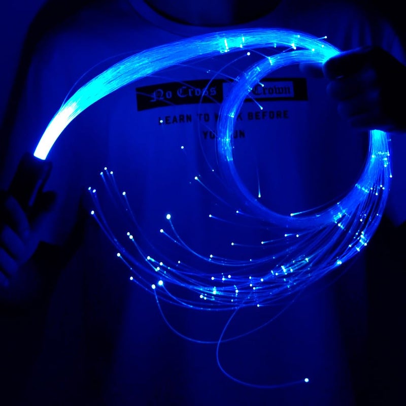 AKEPO Fiber Optic Whip, LED Whip Lights Space Dancing Party Rave Toy 10 Colors 40 Effect Modes for Music Festivals Art Light Shows Stage Carnival - Image 1